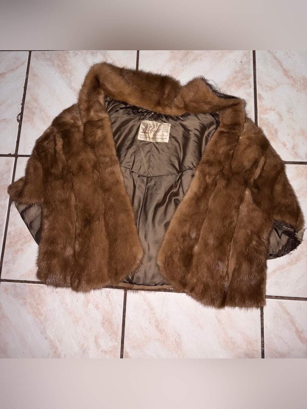 Vintage chocolate-brown mink bolero.